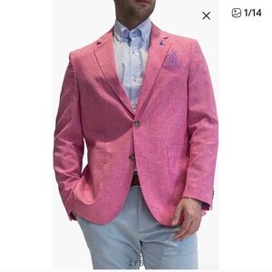 Tailorbyrd Pink Blazer Sport Coat Two Button Jacket Size 48R